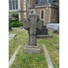 Tombstone, cemetery in London, circular cross
